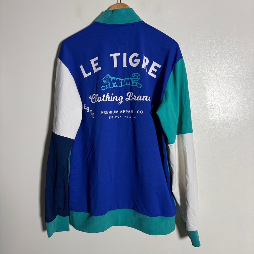 LE TIGRE Clothing Brand‎ Colorblock Track Jacket Zip Up Athletic Mens XL - Picture 4 of 6
